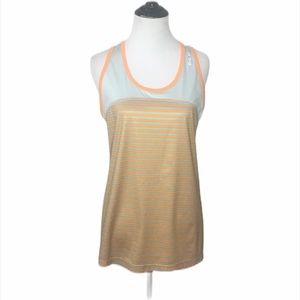 Reebok Racerback Orange Light Aqua tank -Size Medium